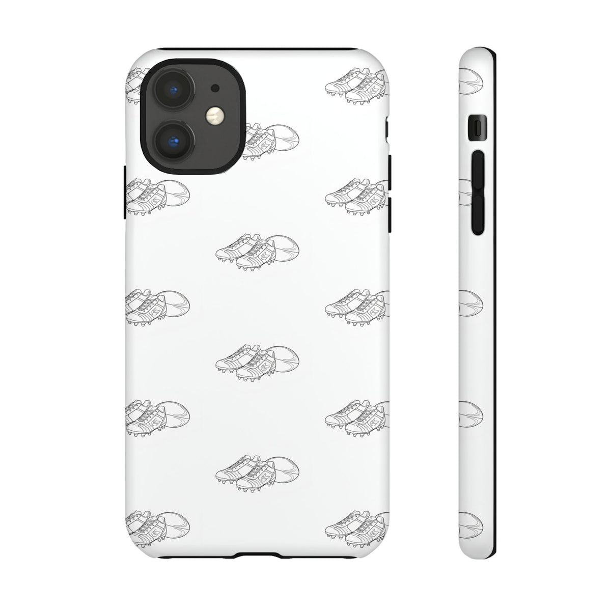 Phone Case Rugby Boots & Ball Repeat Pattern Tough Cases
