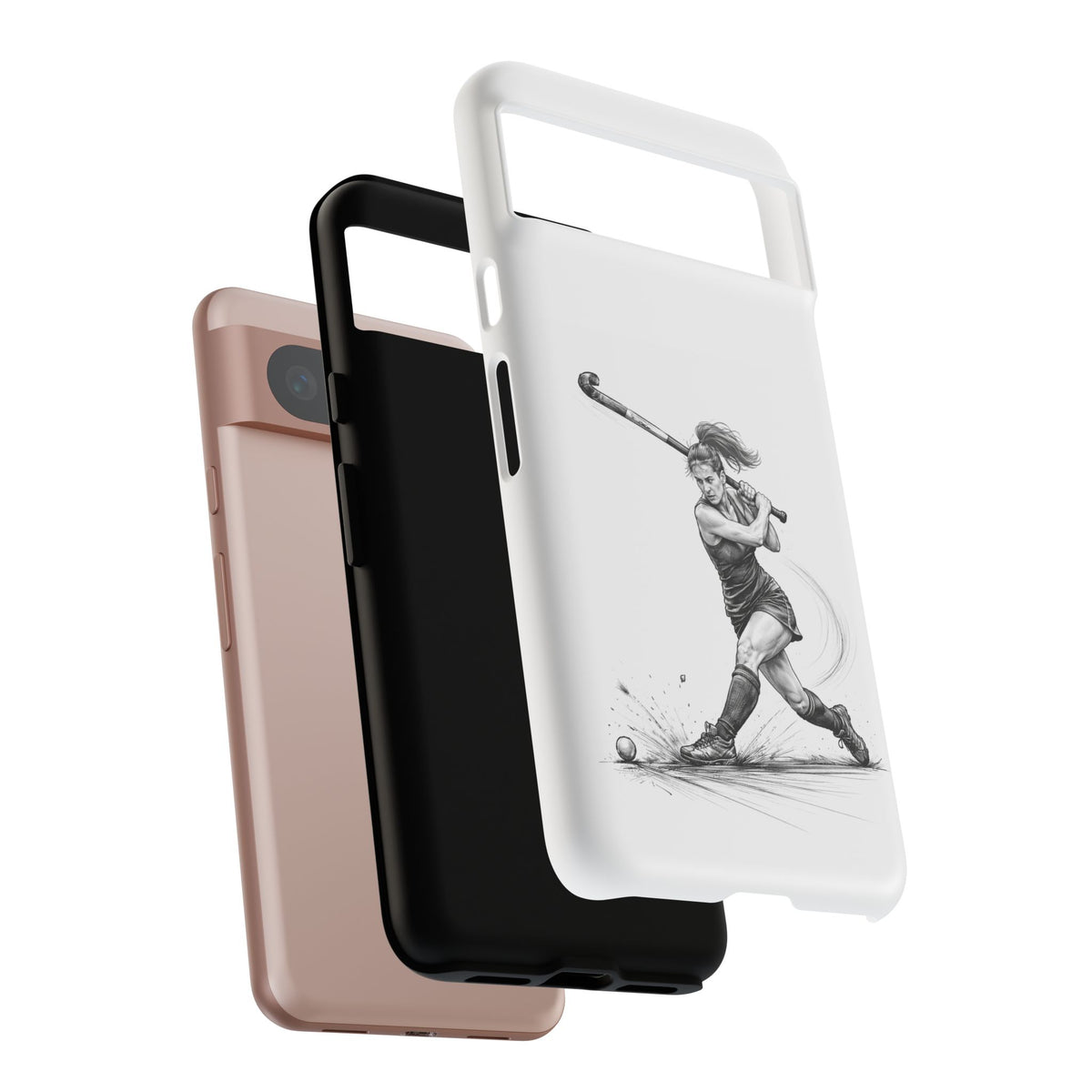 Phone Case, Hockey, Female Player "Tomahawk" shot design, Tough Case