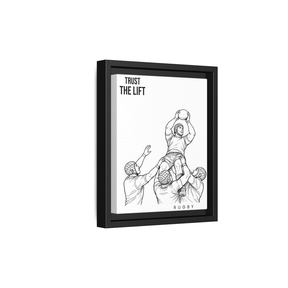 Print, Rugby Line-Out Trust The Lift , Matte Canvas Print Framed Art