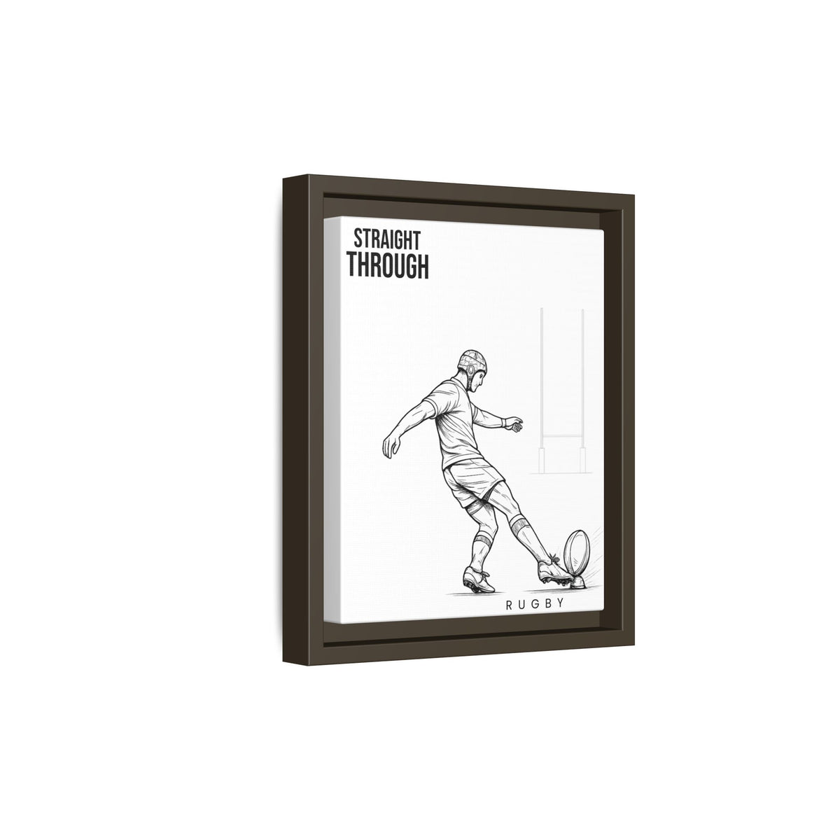 Print, Rugby Conversion Kick - Straight Through, Matte Canvas Print Framed Art