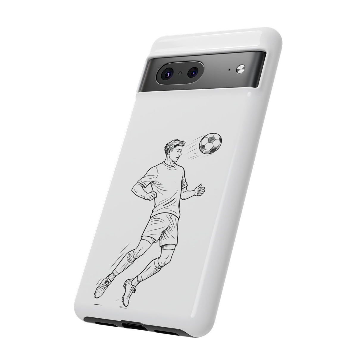 Phone Case, Football Chest-control Minimalist sketch Design, Tough Case