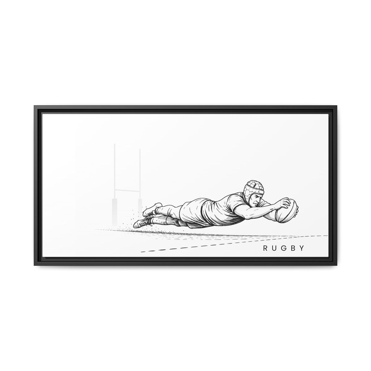 Print, Rugby Try, Matte Canvas Framed Wall Art