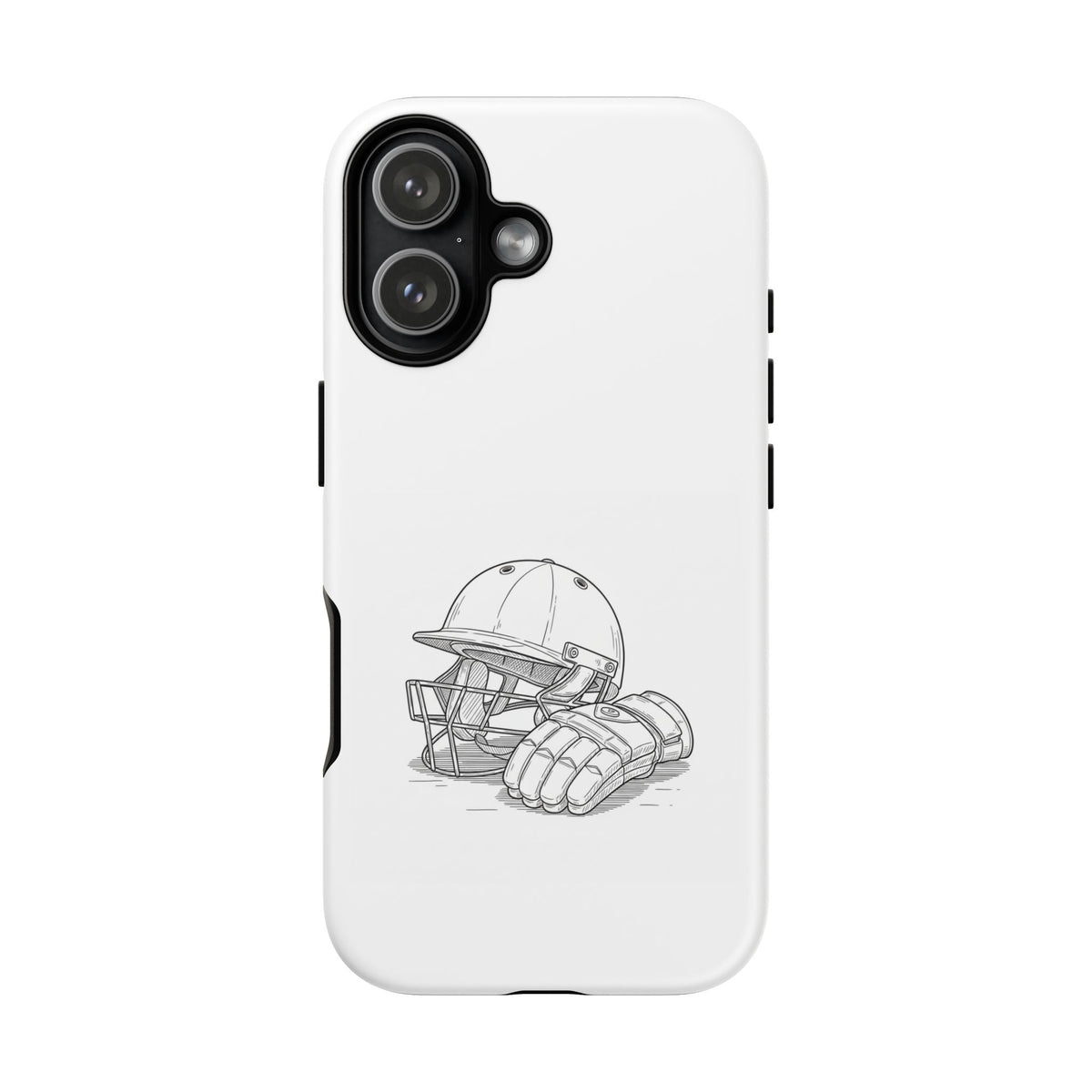 Phone Case, Cricket Gloves & Helmet Sketch, Tough Case