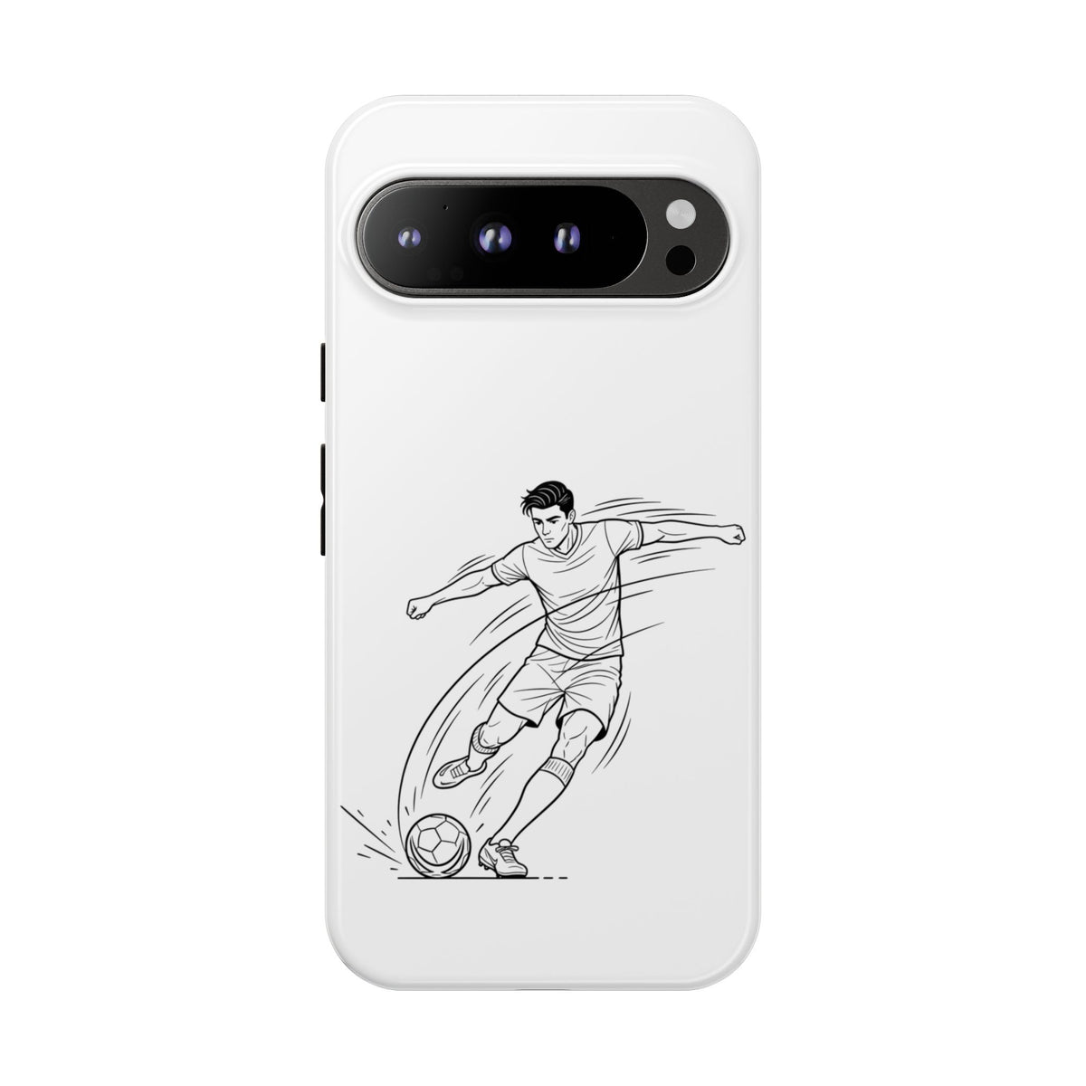 Phone Case, Football Free Kick / Strike Minimalist sketch Design, Tough Case