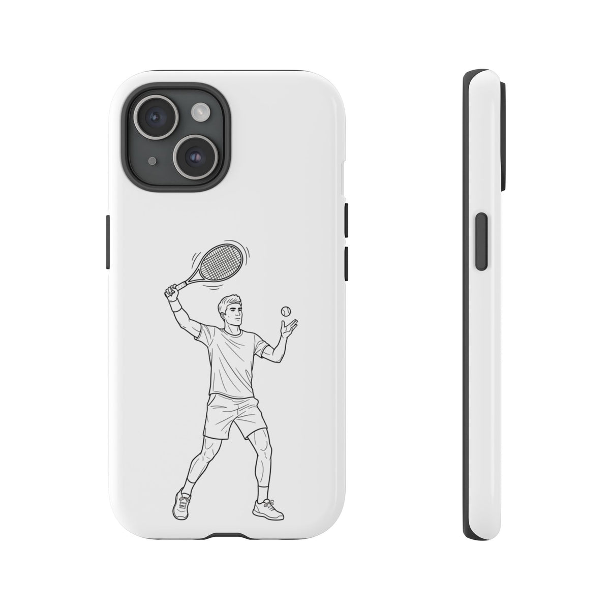 Phone Case, Racket Sports, Tennis Player overhead shot Design, Tough Case