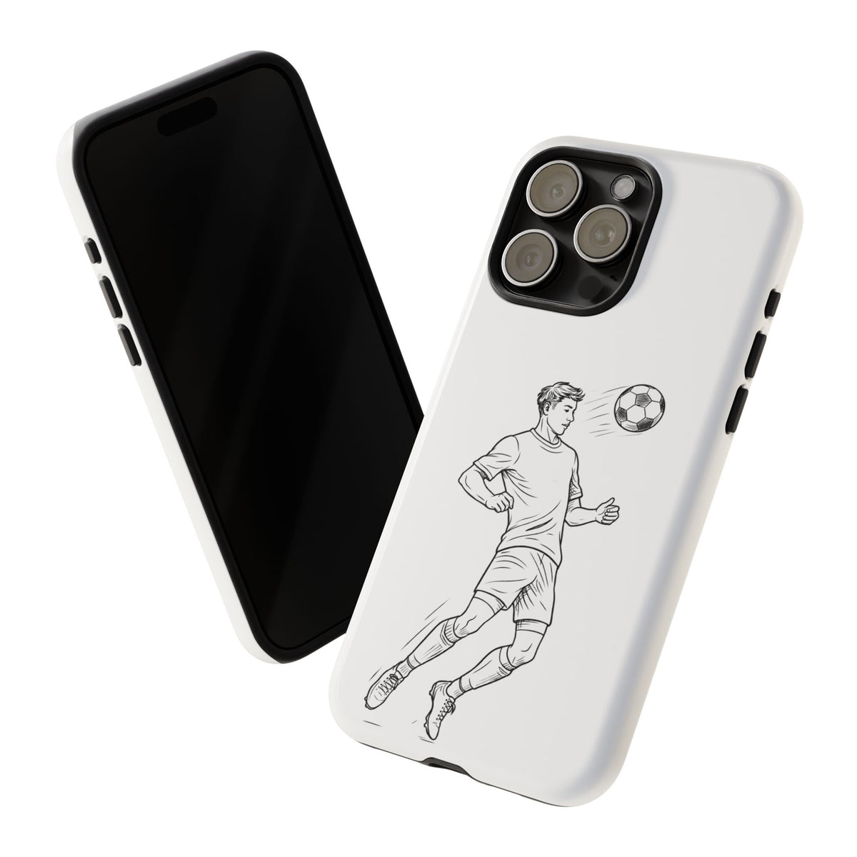 Phone Case, Football Chest-control Minimalist sketch Design, Tough Case