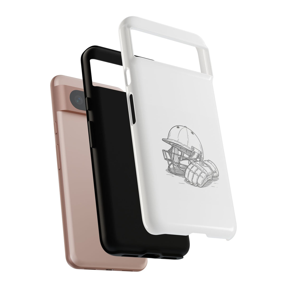 Phone Case, Cricket Gloves & Helmet Sketch, Tough Case