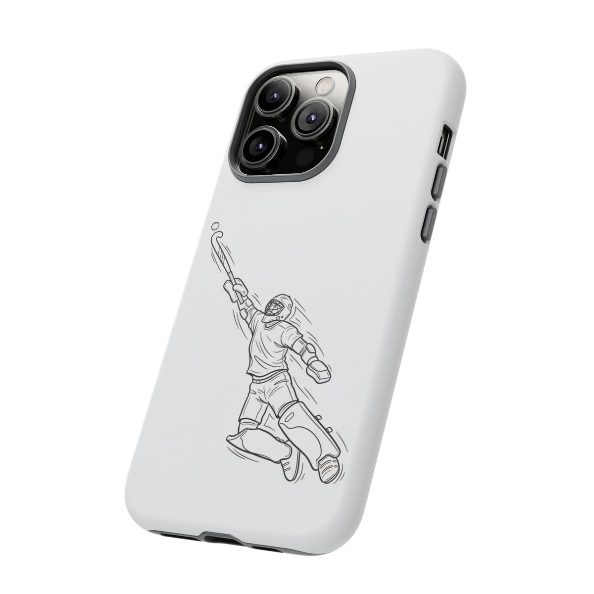 Hockey Goalkeeper Sketch Phone Case — Minimalist Sports Protective Cover