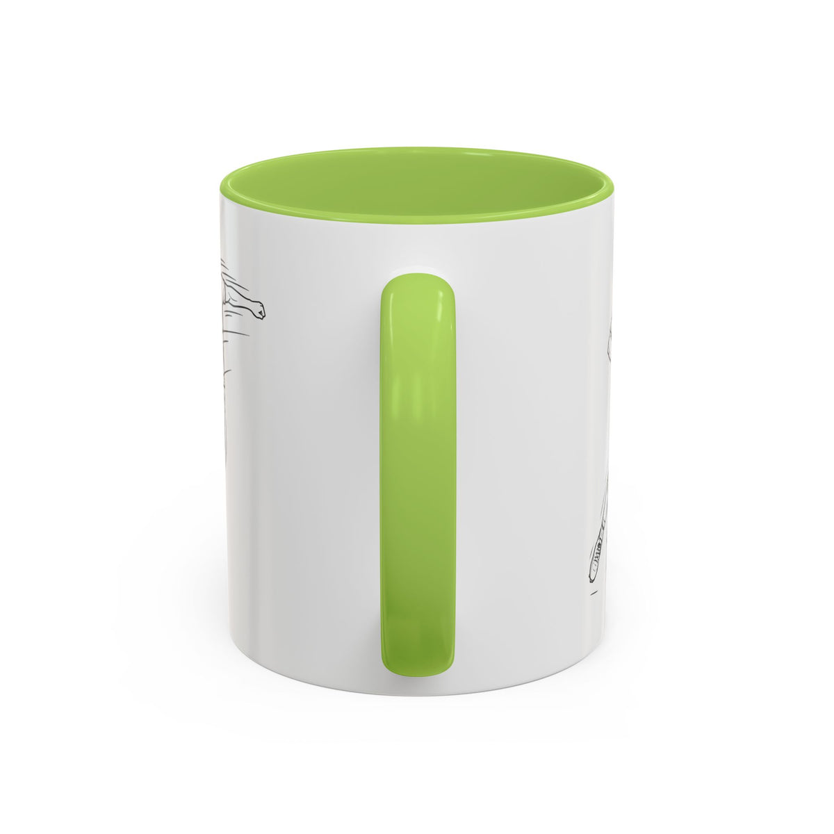Mug, Football Players, Minimalistic Sketch design, Ceramic 325ml / 11oz, CHOICE of coloured inner
