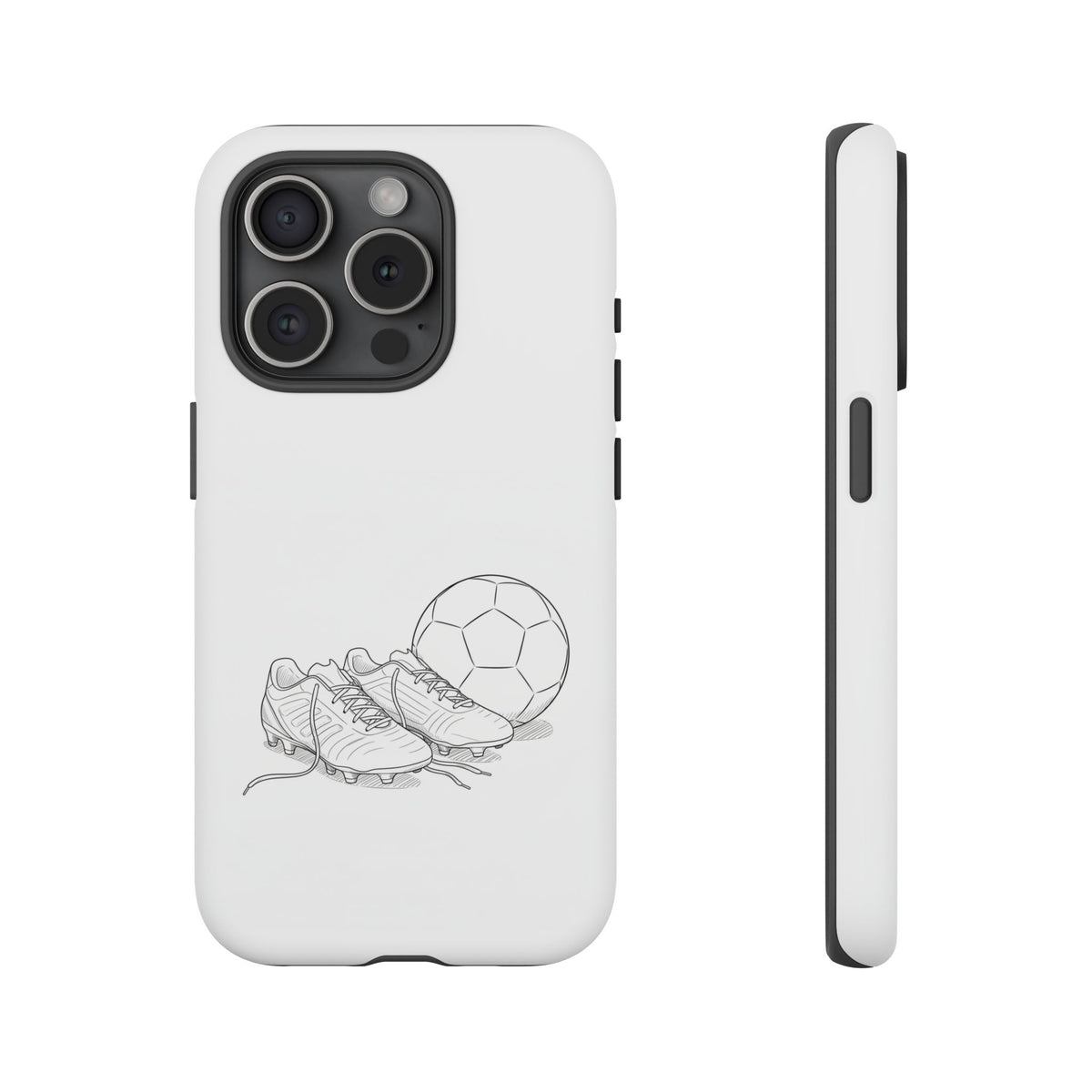 Phone Case, Football Boots & Ball Sketch , Tough Case