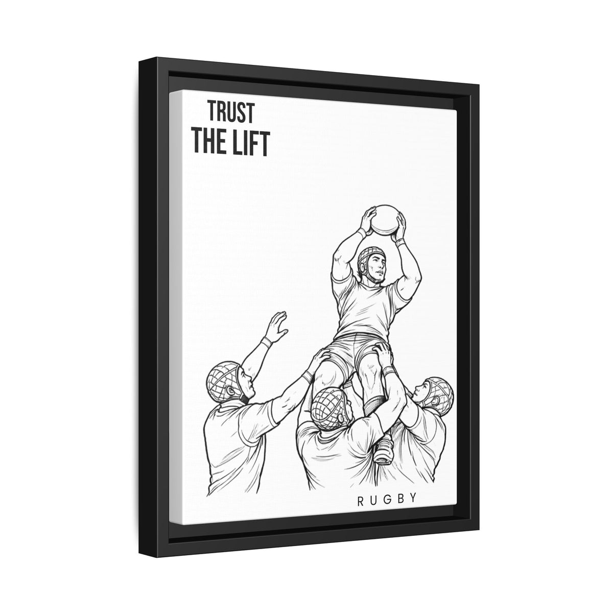 Print, Rugby Line-Out Trust The Lift , Matte Canvas Print Framed Art