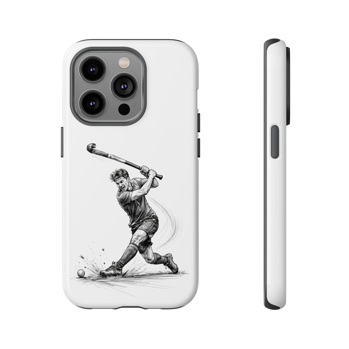 Phone case, Male Hockey Player Tomahawk Sketch,  Tough case