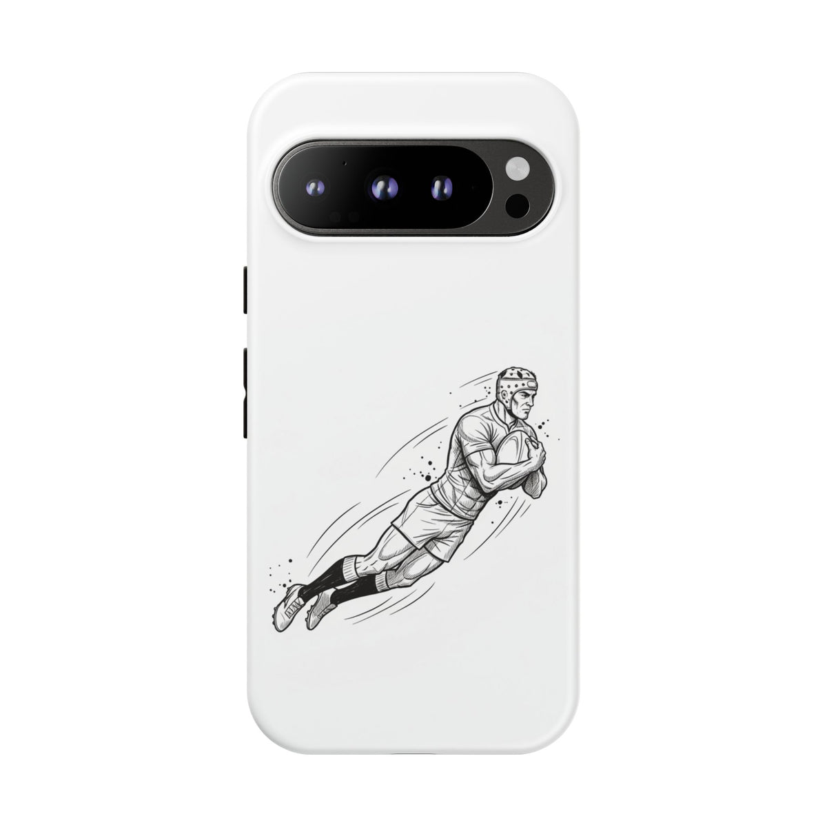 Phone Case, Rugby Try Swan Dive Minimalist Sketch design, Tough Case