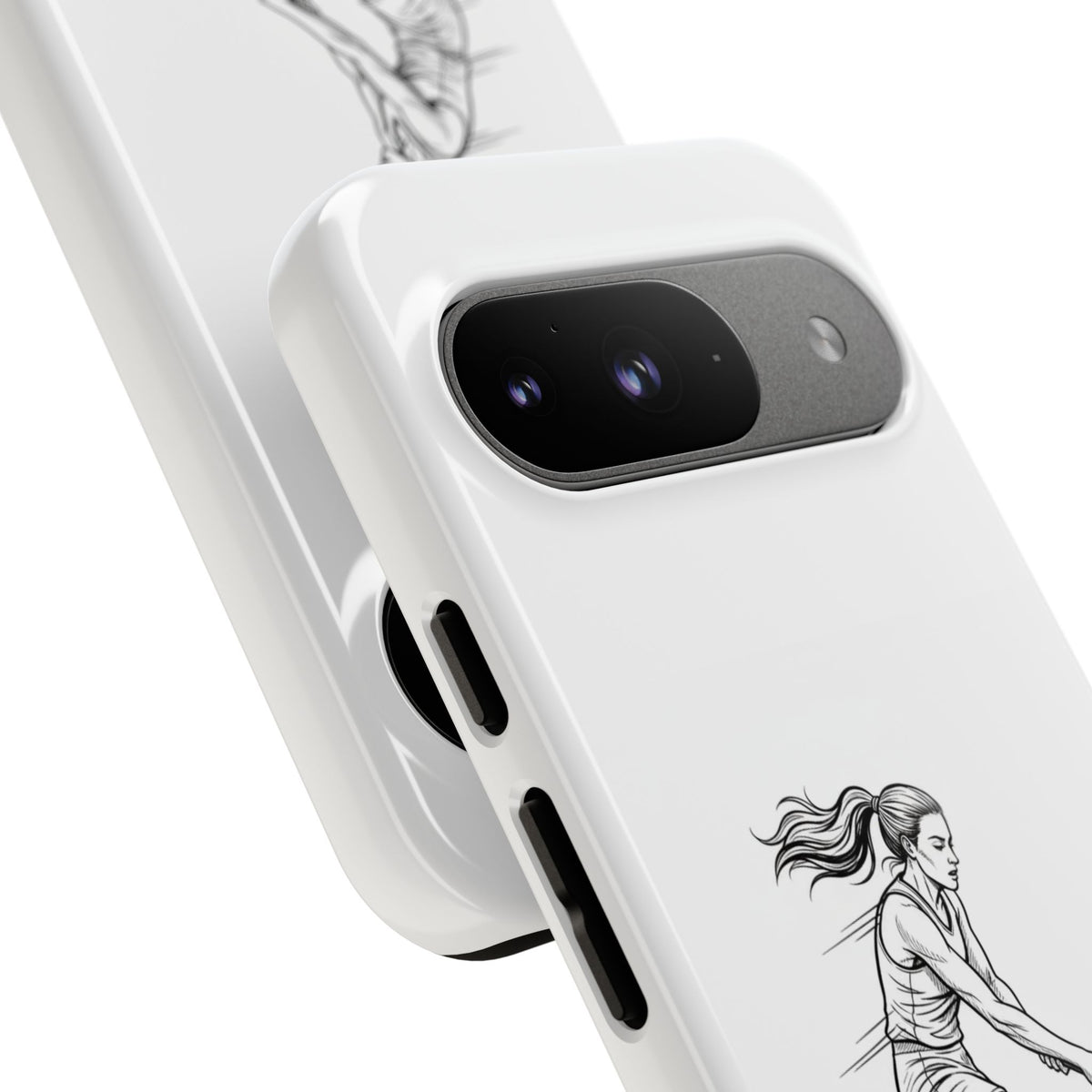 Phone Case, Hockey, Female  Player Minimalist sketch design, Tough Case
