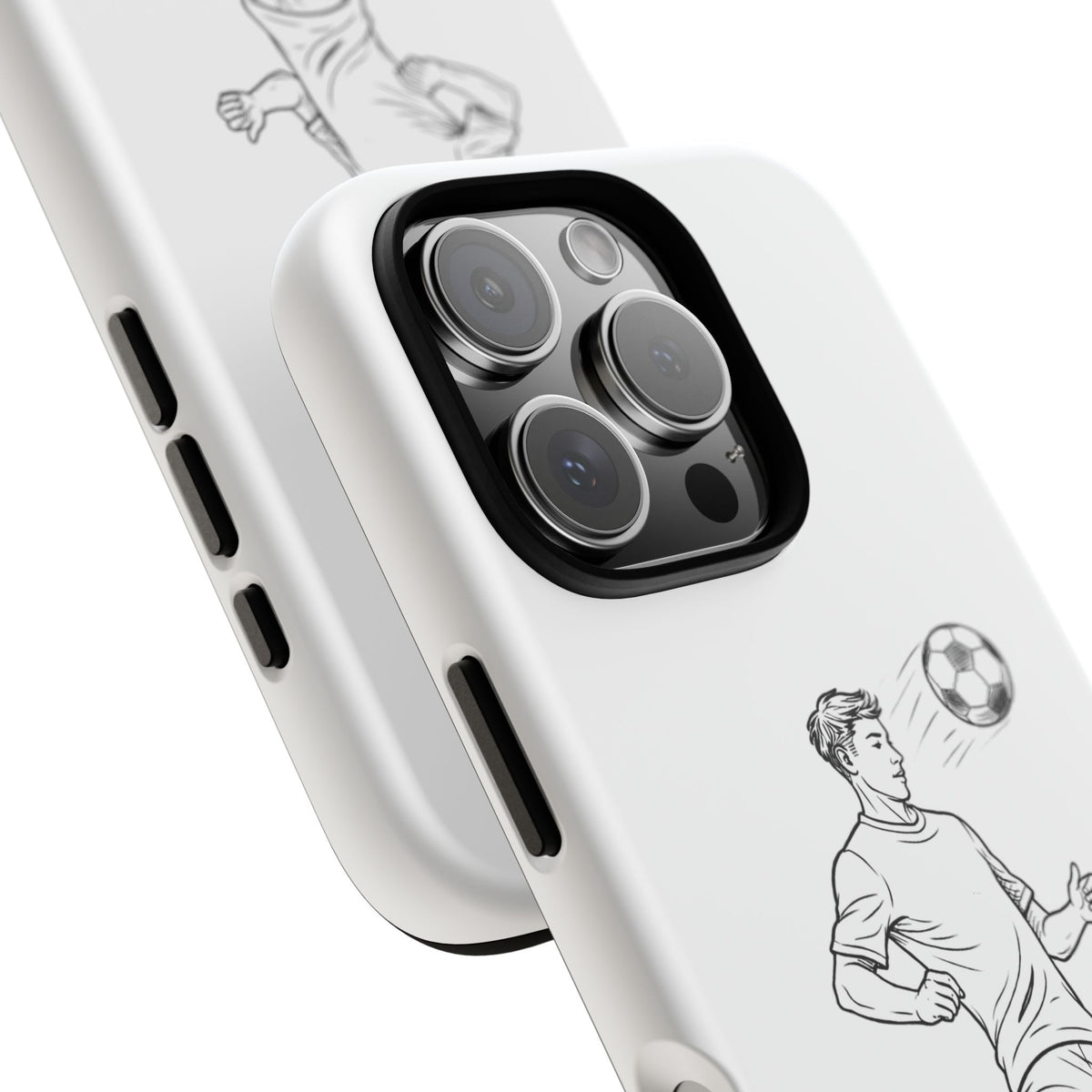 Phone Case, Football Chest-control Minimalist sketch Design, Tough Case