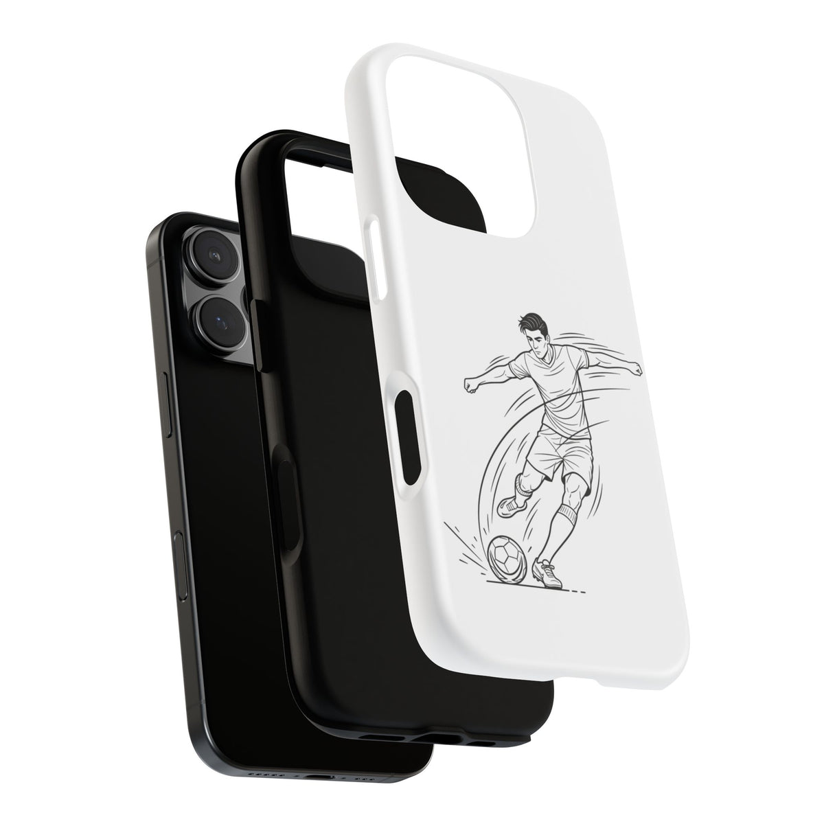 Phone Case, Football Free Kick / Strike Minimalist sketch Design, Tough Case