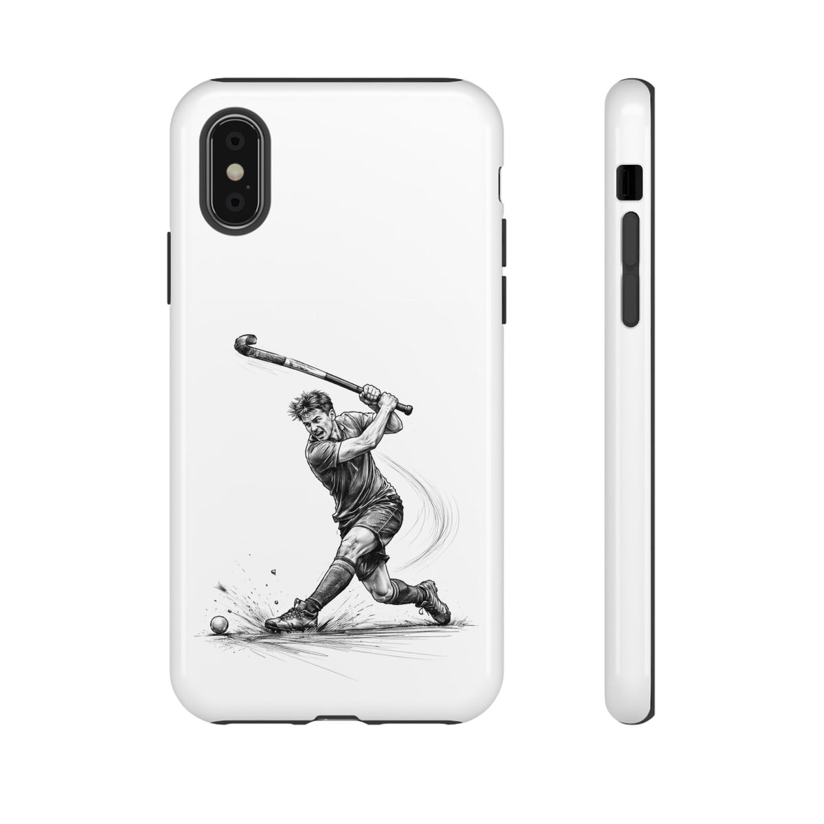 Phone case, Male Hockey Player Tomahawk Sketch,  Tough case