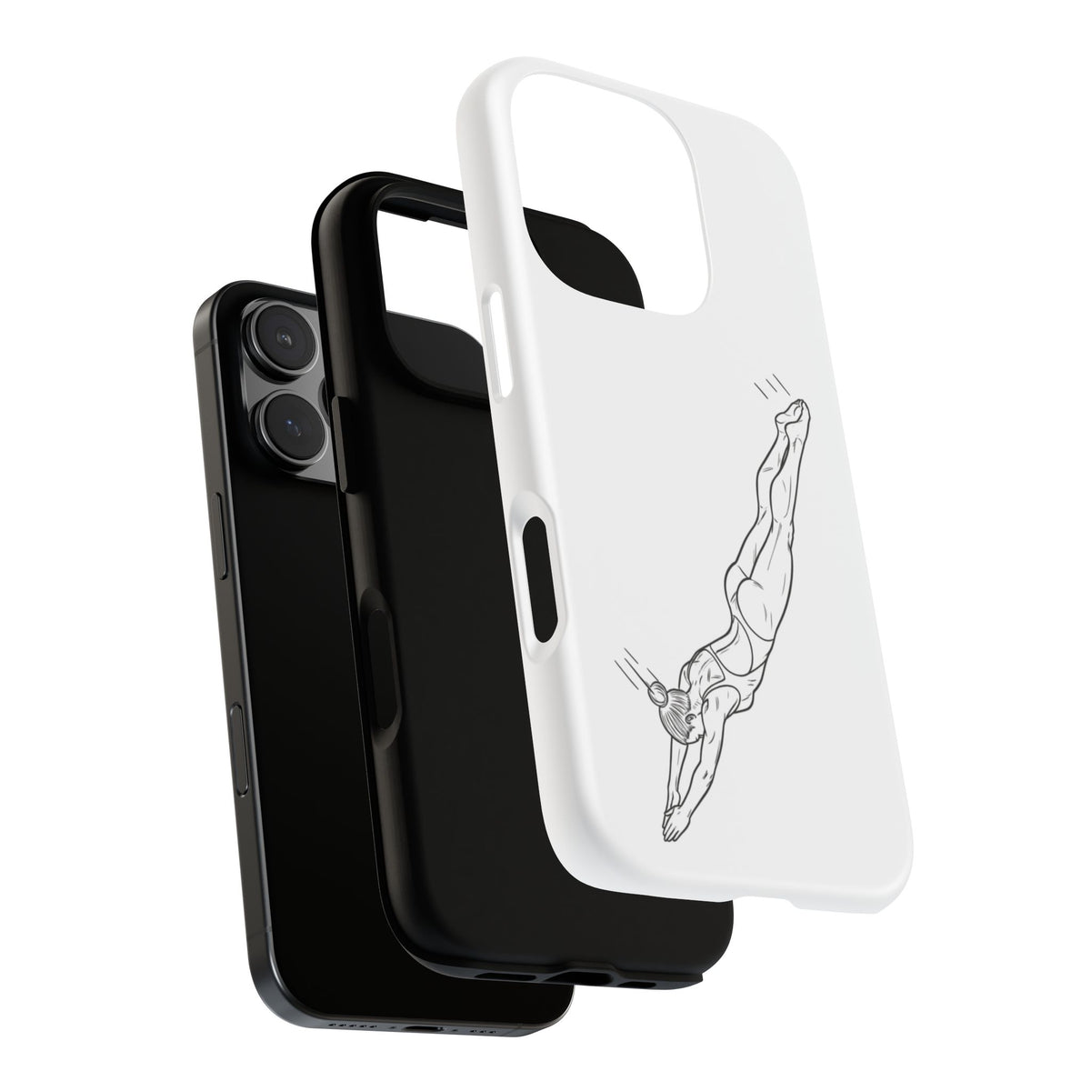 Phone Case, Platform Diver Minimalist Sketch, Tough Case