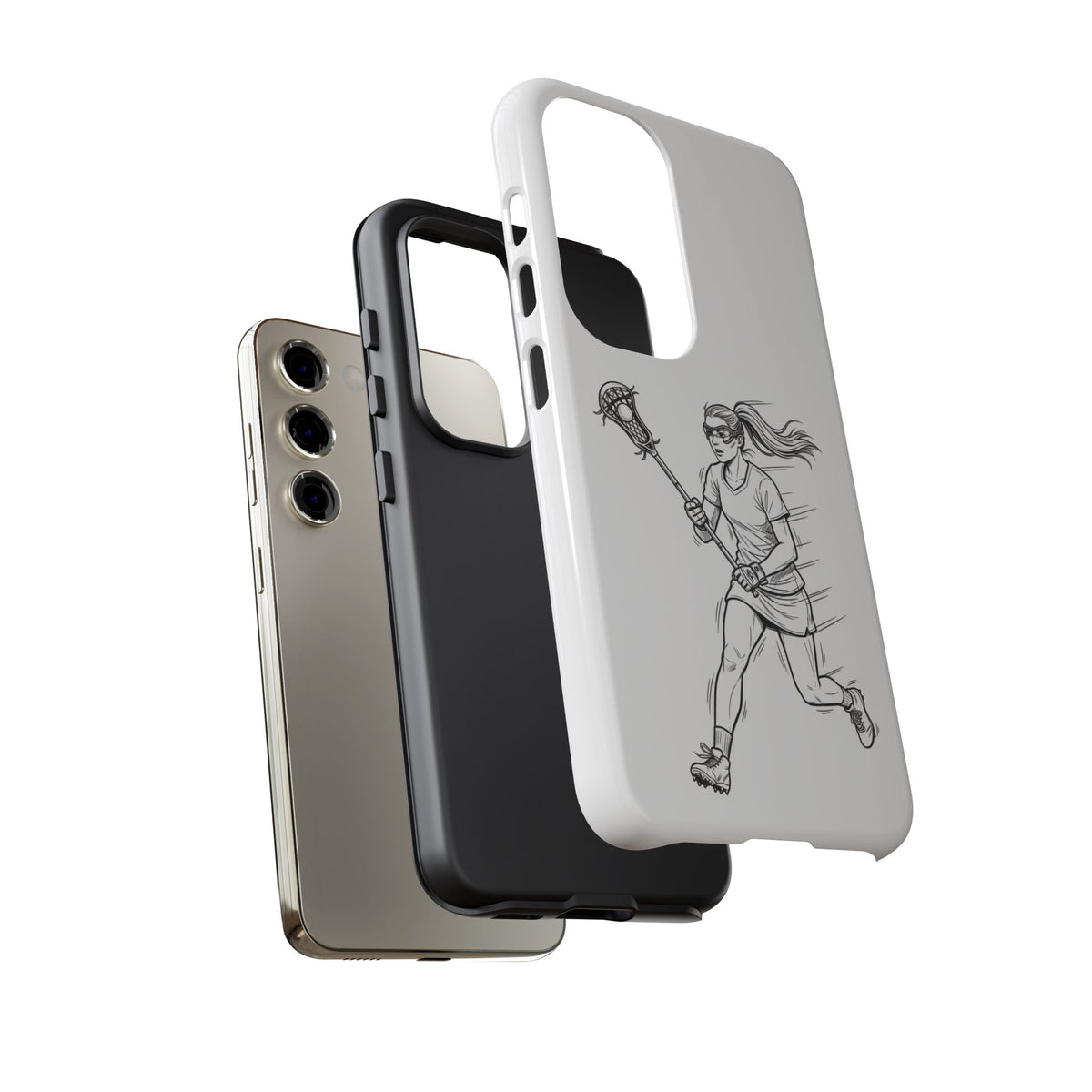 Phone Case, Lacrosse Player Sketch, Tough Case