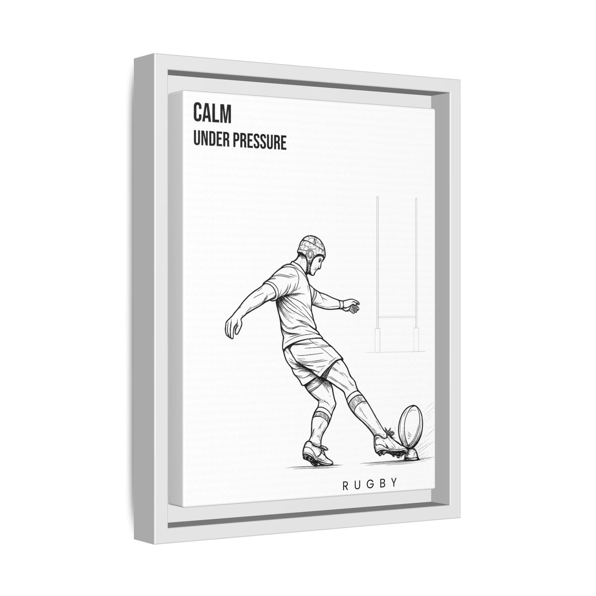 Print, Rugby Conversion Kick - Calm Under Pressure, Matte Canvas Print Framed Art
