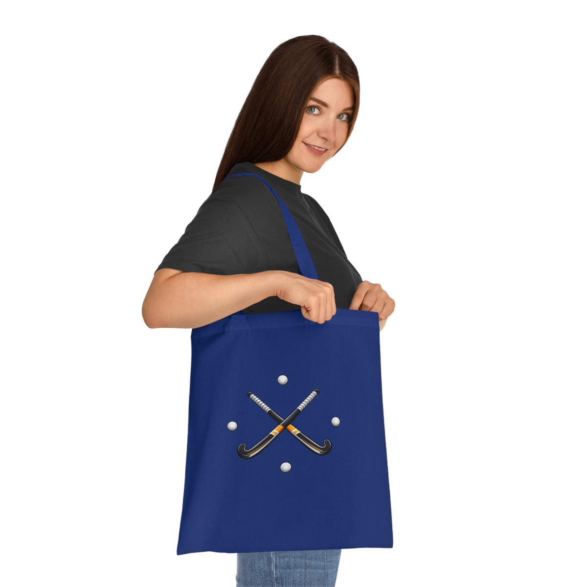 Bag, Field Hockey Crossed Sticks & Balls Sports design, Cotton Tote Bag