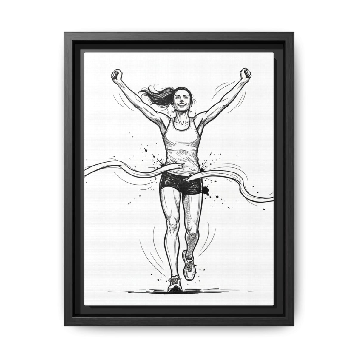 Print, Female Runner, Matte Canvas Framed Wall Art