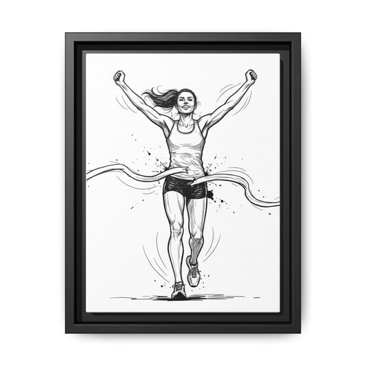 Print, Female Runner, Matte Canvas Framed Wall Art