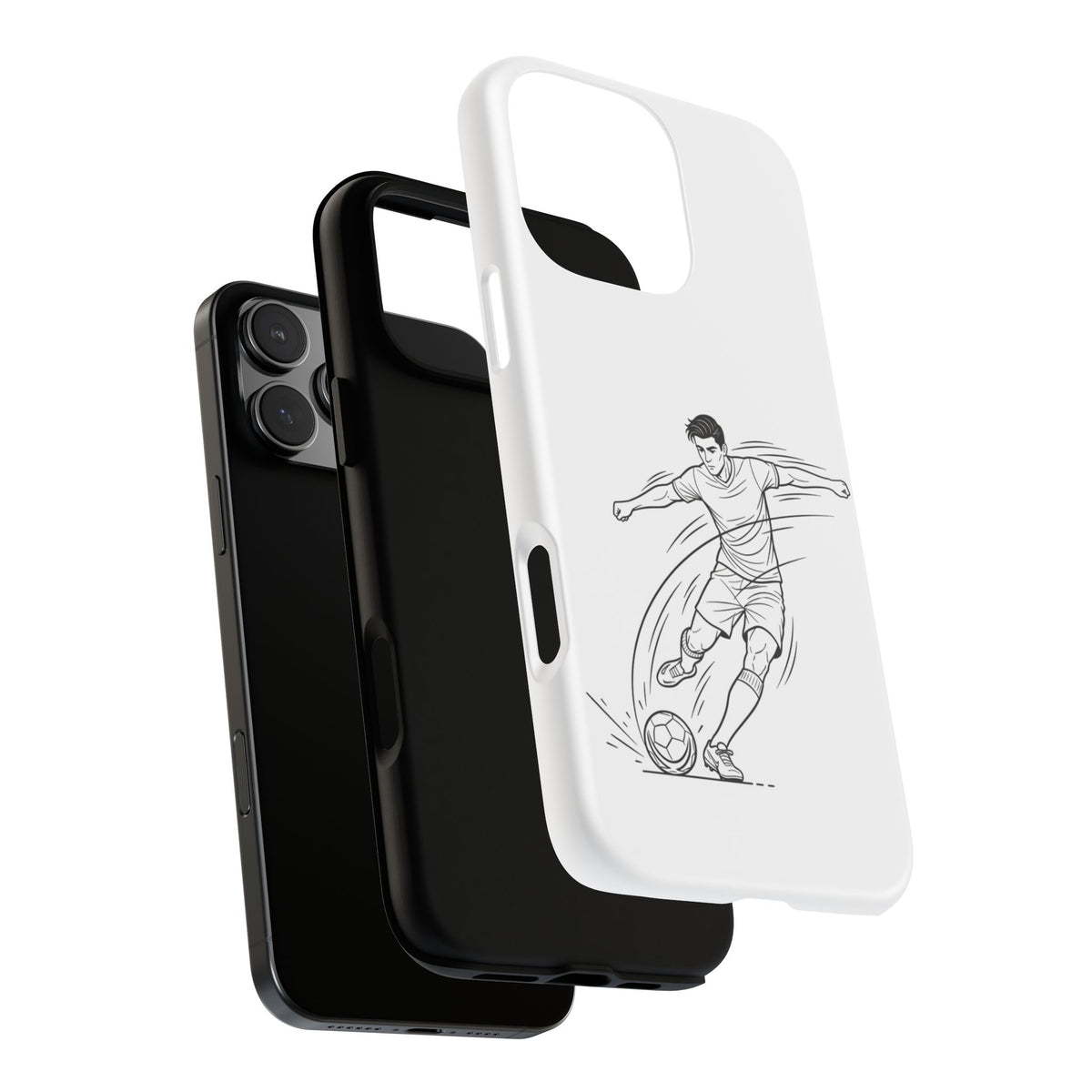Phone Case, Football Free Kick / Strike Minimalist sketch Design, Tough Case