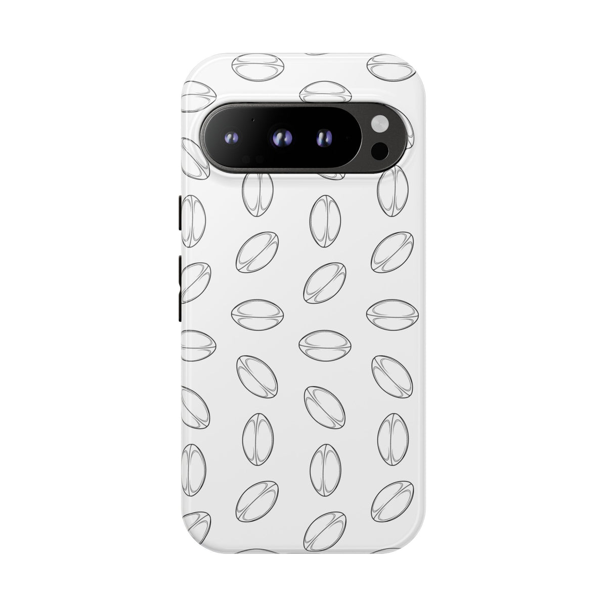 Phone Case, Rugby Ball Minimalist Sketch Pattern, Tough Case