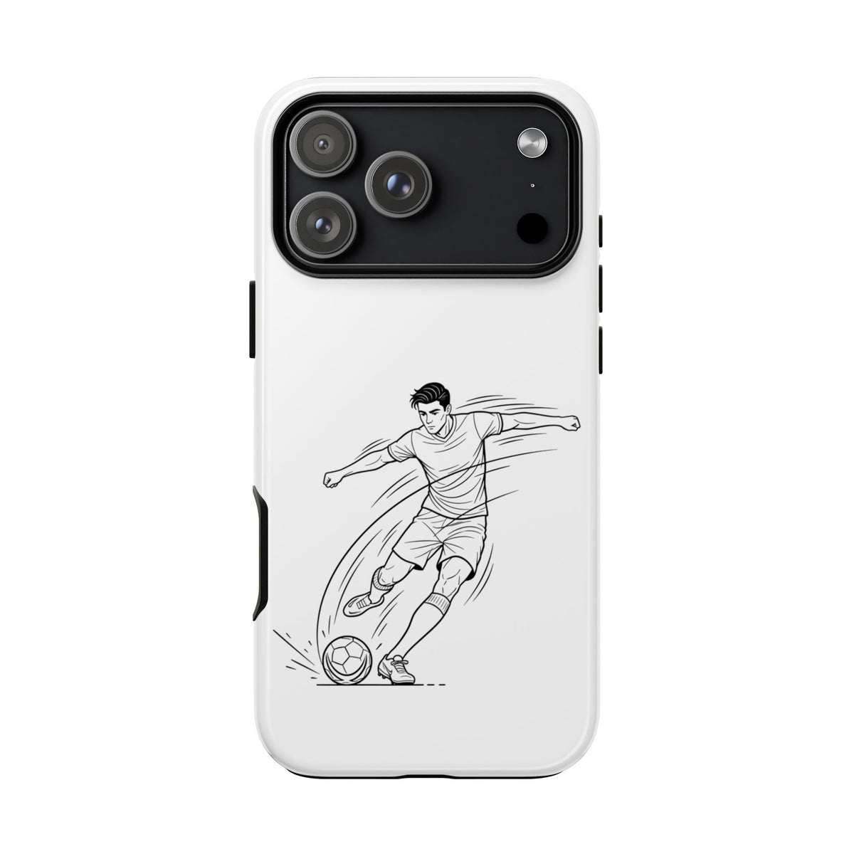 Phone Case, Football Free Kick / Strike Minimalist sketch Design, Tough Case
