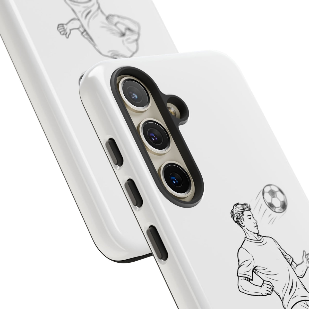 Phone Case, Football Chest-control Minimalist sketch Design, Tough Case