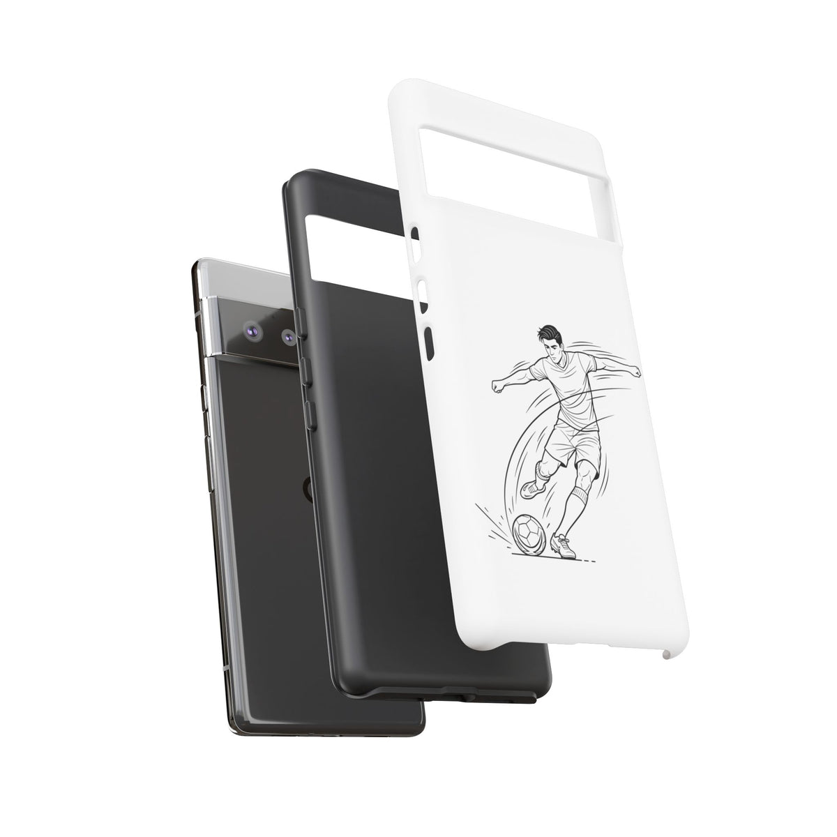 Phone Case, Football Free Kick / Strike Minimalist sketch Design, Tough Case
