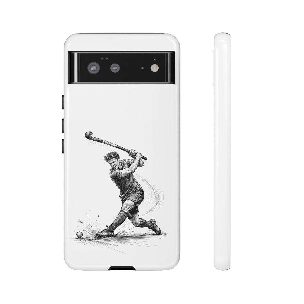 Phone case, Male Hockey Player Tomahawk Sketch,  Tough case