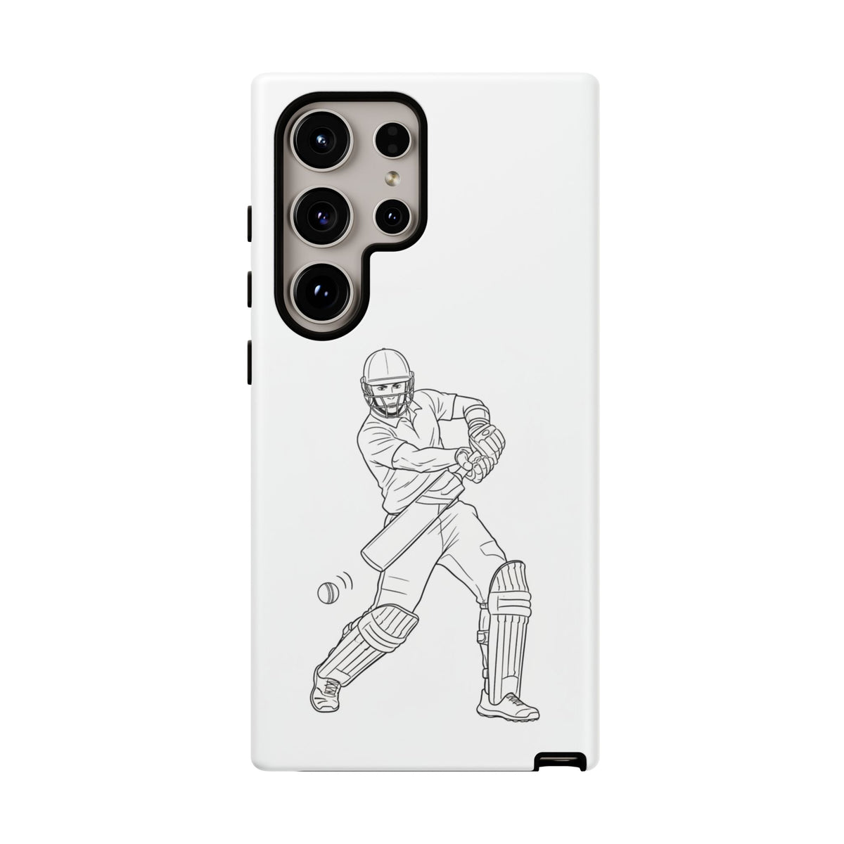Phone Case, Cricket Batsman Sketch, Tough Case