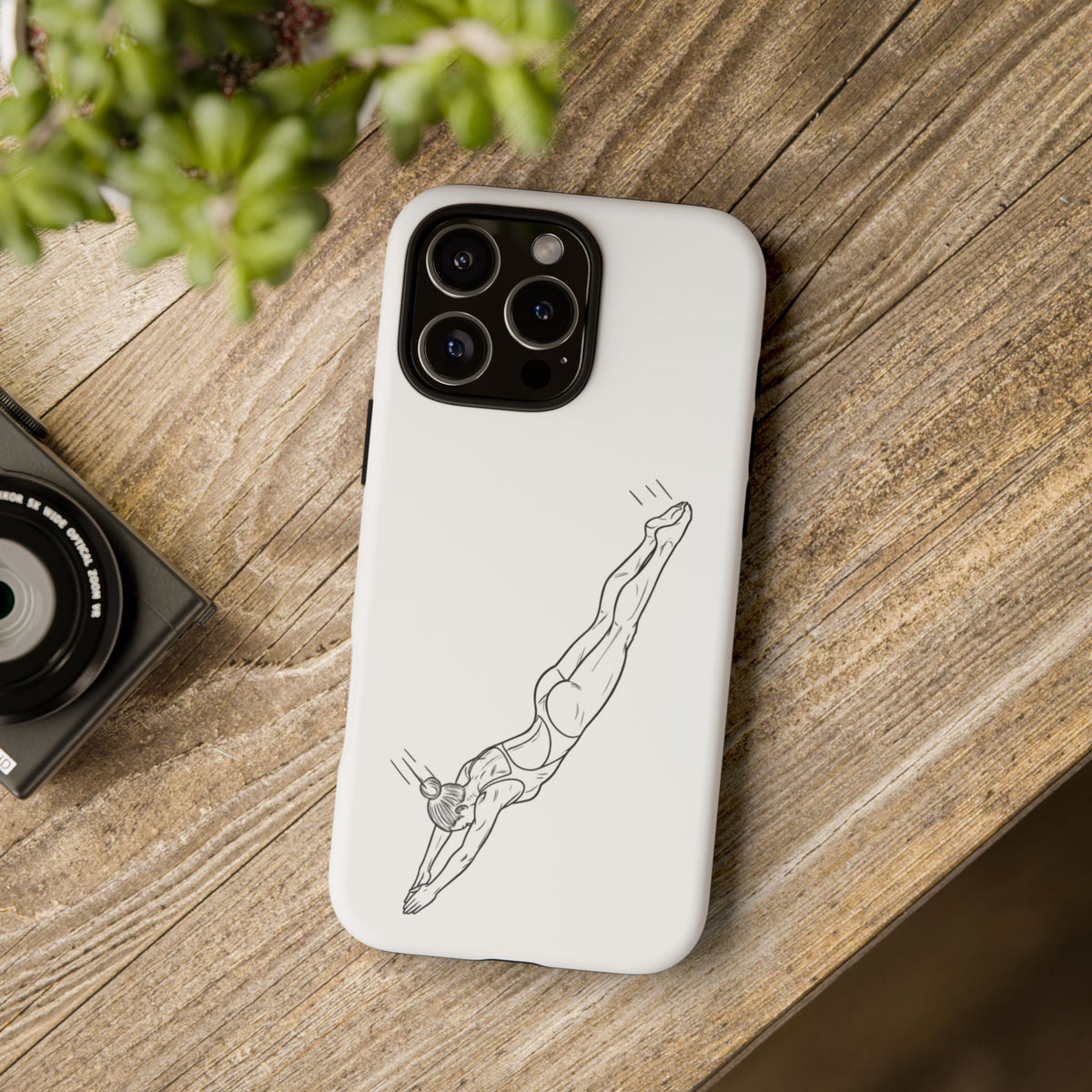 Phone Case, Platform Diver Minimalist Sketch, Tough Case