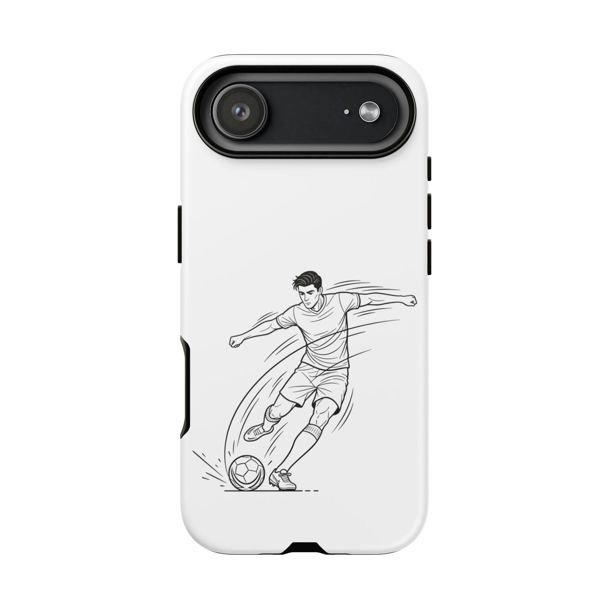 Phone Case, Football Free Kick / Strike Minimalist sketch Design, Tough Case