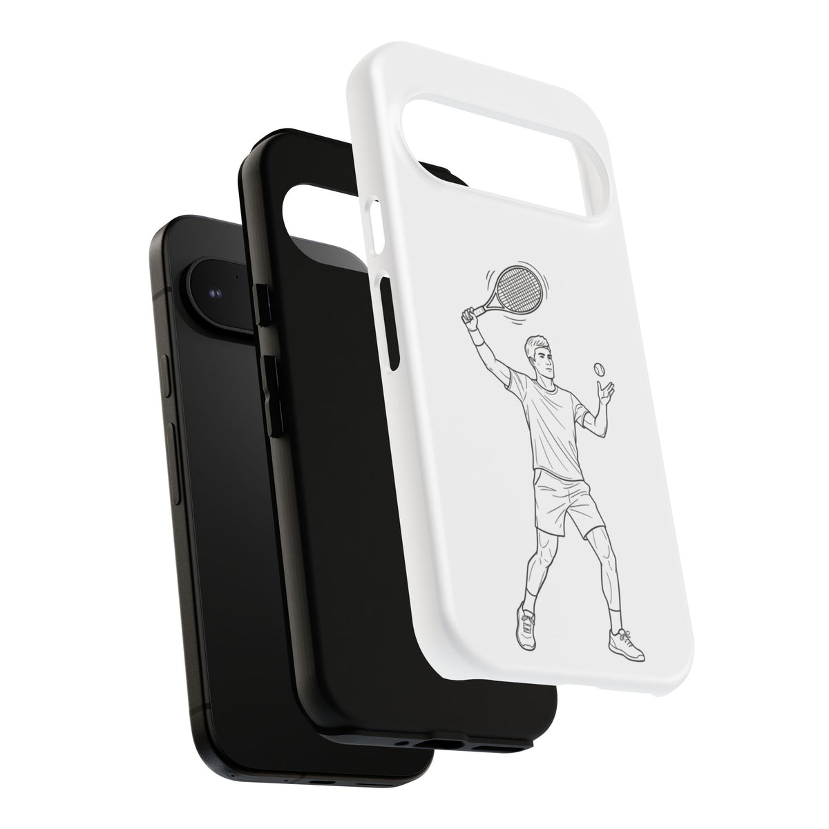 Phone Case, Racket Sports, Tennis Player overhead shot Design, Tough Case