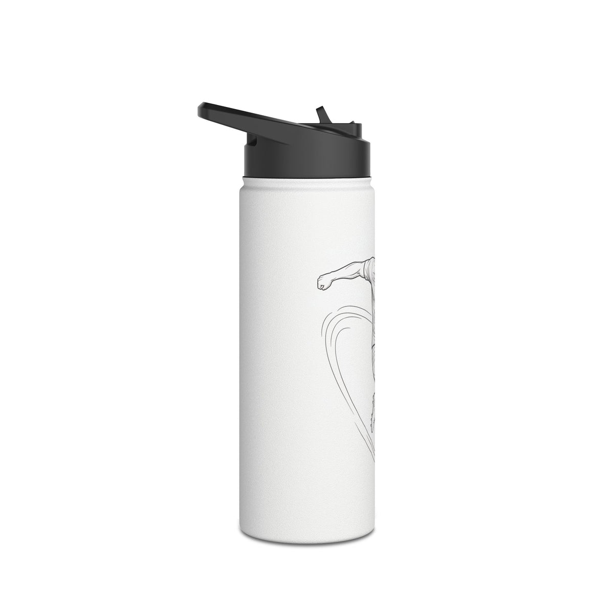 Water Bottle, Football shot Minimalist Sketch, Stainless Steel