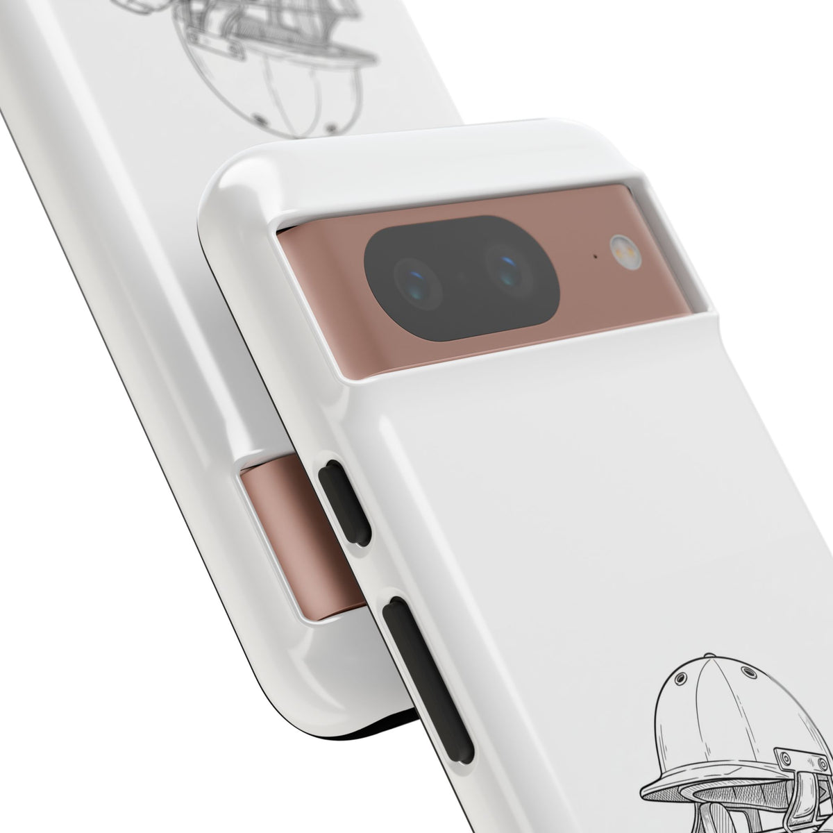 Phone Case, Cricket Gloves & Helmet Sketch, Tough Case