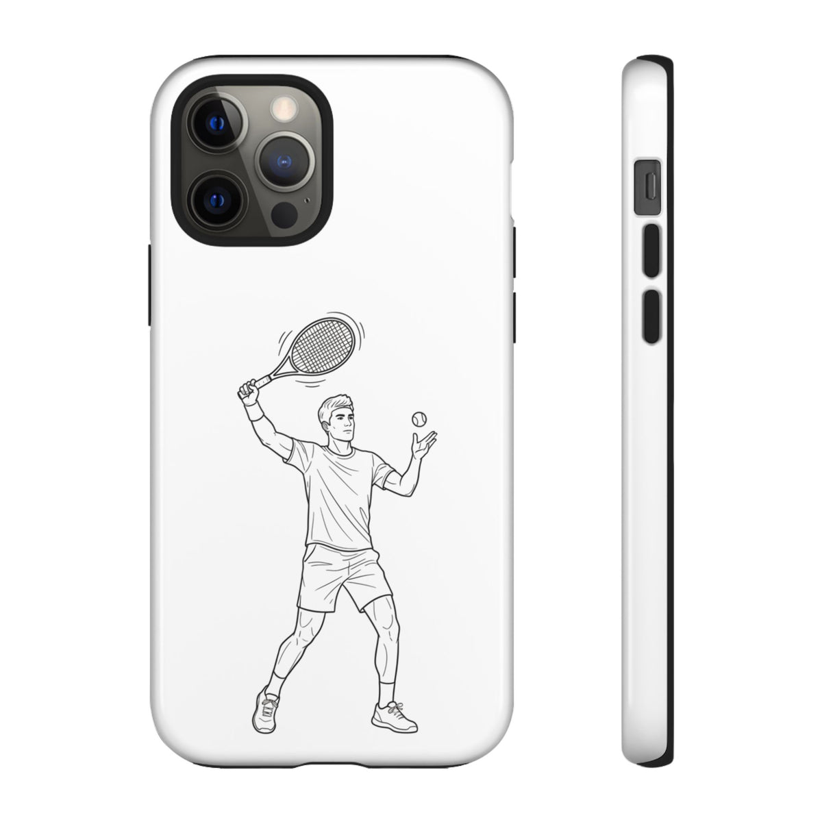 Phone Case, Racket Sports, Tennis Player overhead shot Design, Tough Case