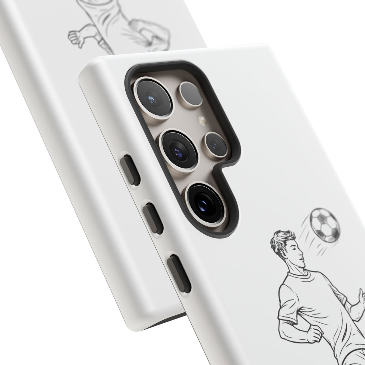 Phone Case, Football Chest-control Minimalist sketch Design, Tough Case