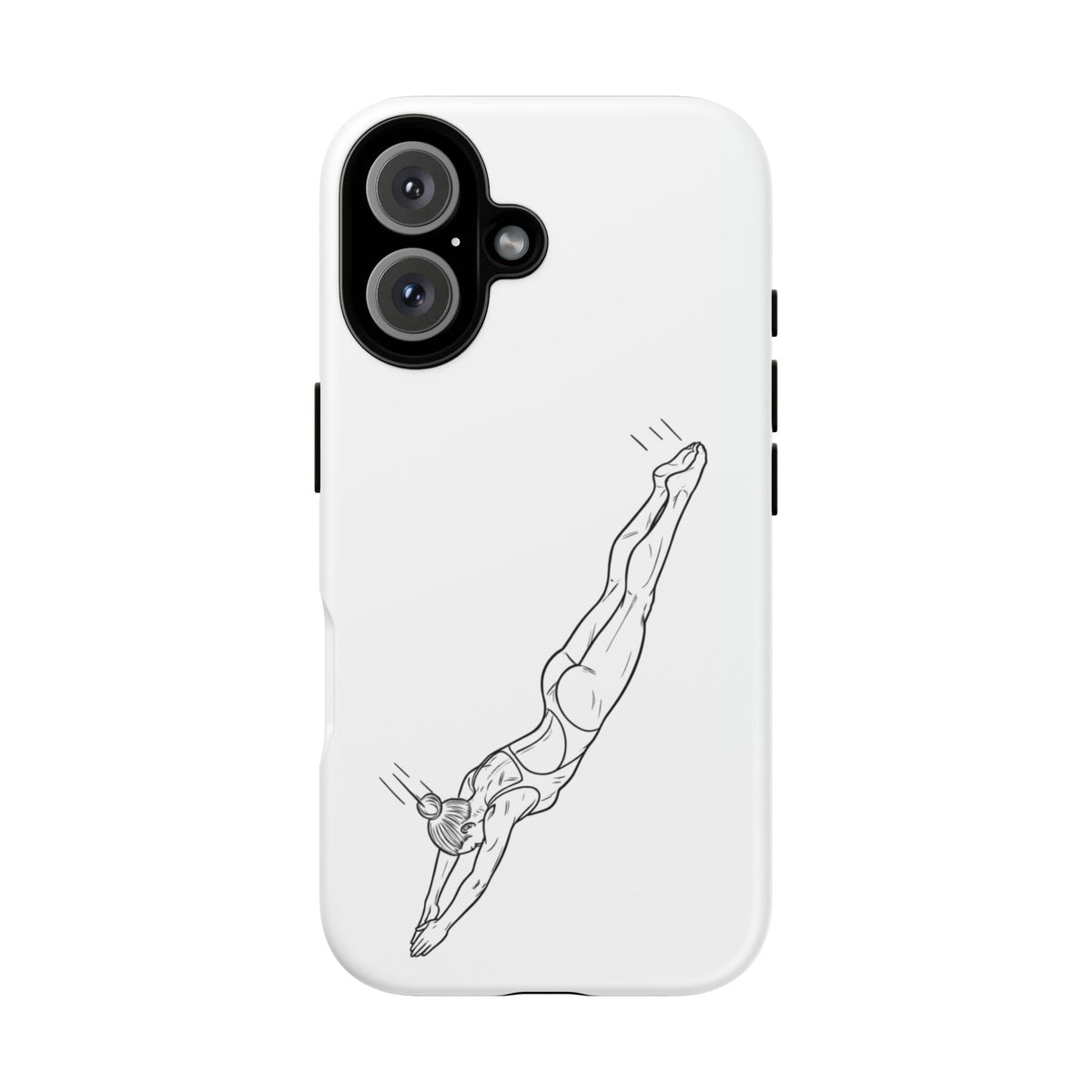 Phone Case, Platform Diver Minimalist Sketch, Tough Case