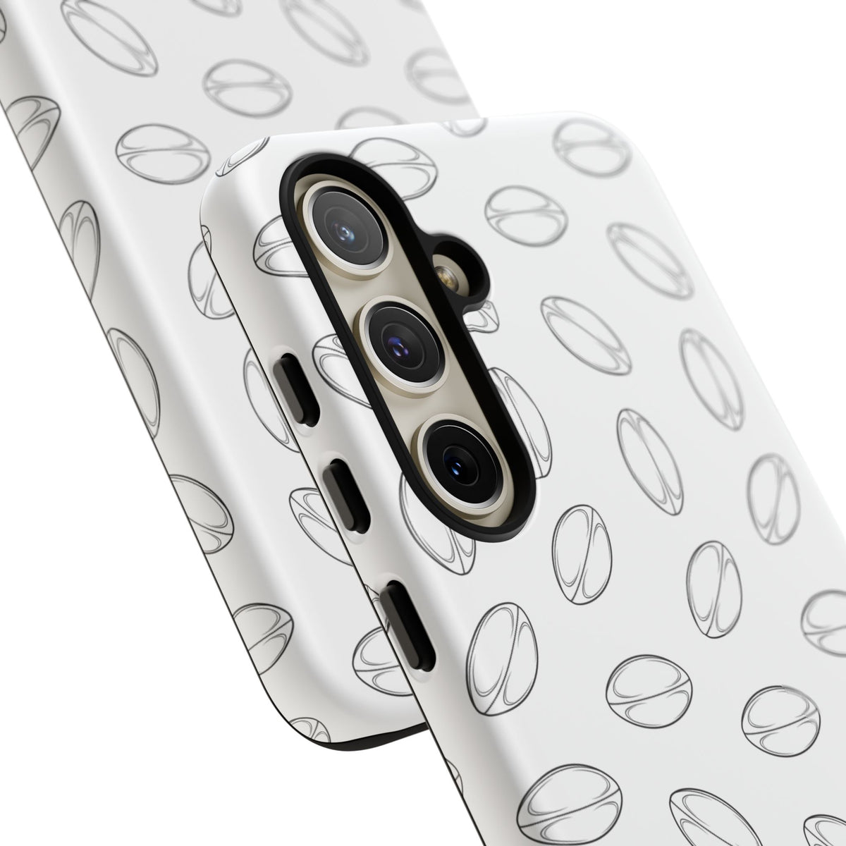 Phone Case, Rugby Ball Minimalist Sketch Pattern, Tough Case
