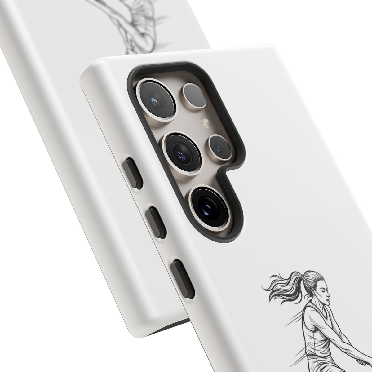 Phone Case, Hockey, Female  Player Minimalist sketch design, Tough Case