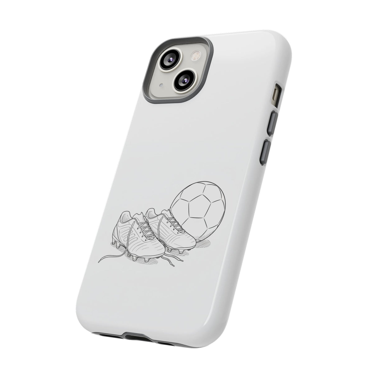 Phone Case, Football Boots & Ball Sketch , Tough Case
