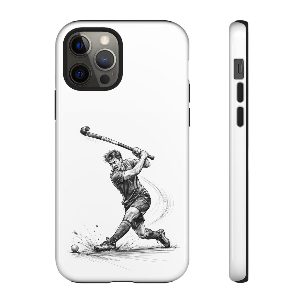Phone case, Male Hockey Player Tomahawk Sketch,  Tough case