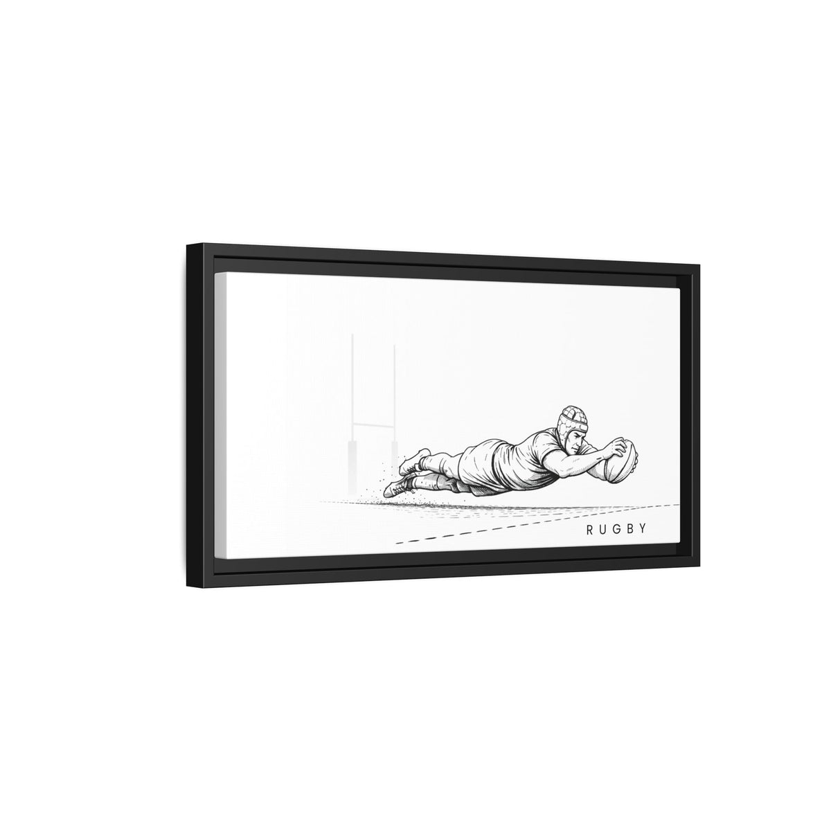 Print, Rugby Try, Matte Canvas Framed Wall Art