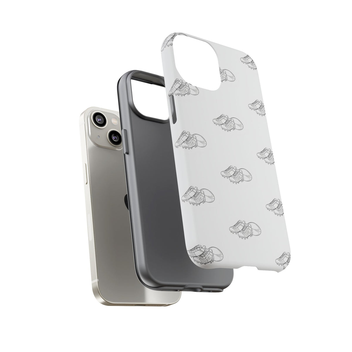 Phone Case Rugby Boots & Ball Repeat Pattern Tough Cases