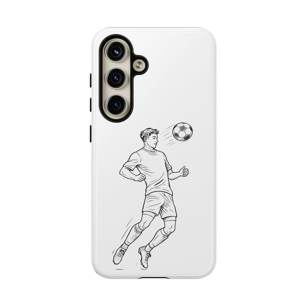 Phone Case, Football Chest-control Minimalist sketch Design, Tough Case