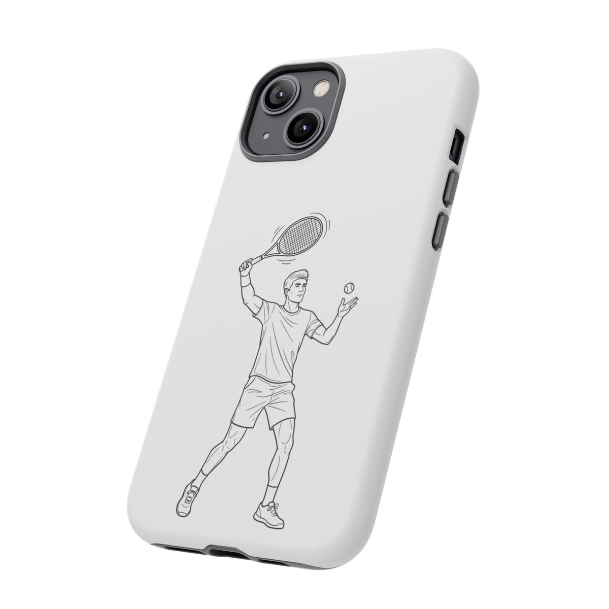 Phone Case, Racket Sports, Tennis Player overhead shot Design, Tough Case